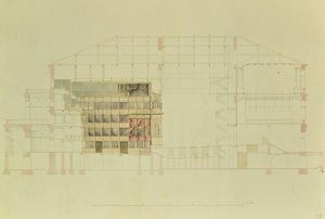 Plan pour le théâtre royal de Dresde, vers 1838 - Gottfried Semper